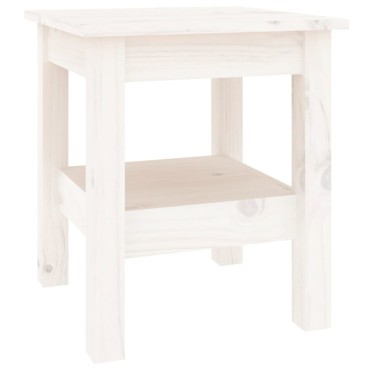 vidaXL Τραπεζάκι Σαλονιού Λευκό 35x35x40cm από Μασίφ Ξύλο Πεύκου 1 τεμ.