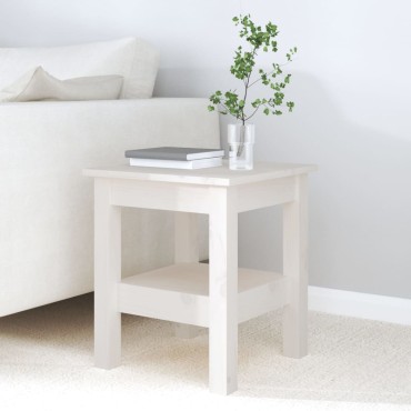 vidaXL Τραπεζάκι Σαλονιού Λευκό 35x35x40cm από Μασίφ Ξύλο Πεύκου 1 τεμ.