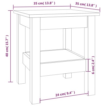 vidaXL Τραπεζάκι Σαλονιού Λευκό 35x35x40cm από Μασίφ Ξύλο Πεύκου 1 τεμ.