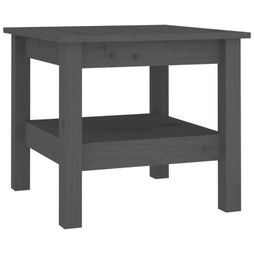 vidaXL Τραπεζάκι Σαλονιού Γκρι 45x45x40cm από Μασίφ Ξύλο Πεύκου 1 τεμ.