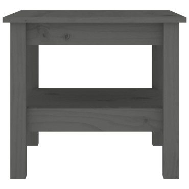 vidaXL Τραπεζάκι Σαλονιού Γκρι 45x45x40cm από Μασίφ Ξύλο Πεύκου 1 τεμ.