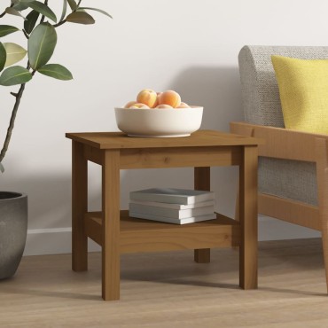 vidaXL Τραπεζάκι Σαλονιού Καφέ Μελί 45x45x40cm Μασίφ Ξύλο Πεύκου 1 τεμ.