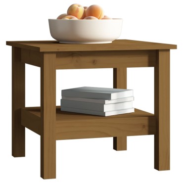 vidaXL Τραπεζάκι Σαλονιού Καφέ Μελί 45x45x40cm Μασίφ Ξύλο Πεύκου 1 τεμ.