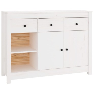 vidaXL Συρταριέρα Λευκή 100x35x74cm από Μασίφ Ξύλο Πεύκου 1 τεμ.