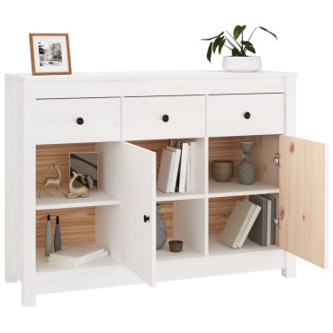 vidaXL Συρταριέρα Λευκή 100x35x74cm από Μασίφ Ξύλο Πεύκου 1 τεμ.