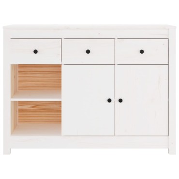 vidaXL Συρταριέρα Λευκή 100x35x74cm από Μασίφ Ξύλο Πεύκου 1 τεμ.