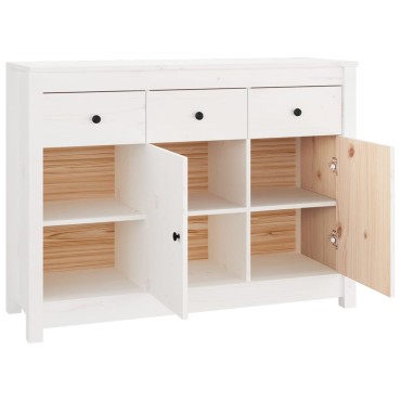vidaXL Συρταριέρα Λευκή 100x35x74cm από Μασίφ Ξύλο Πεύκου 1 τεμ.