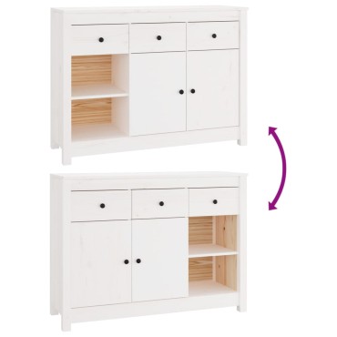 vidaXL Συρταριέρα Λευκή 100x35x74cm από Μασίφ Ξύλο Πεύκου 1 τεμ.