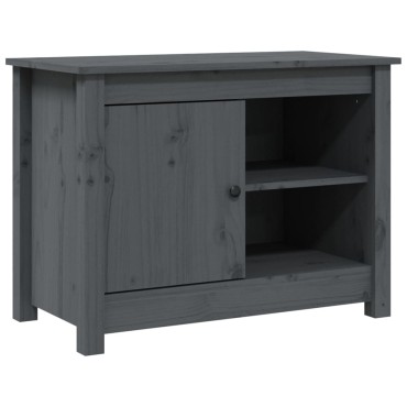 vidaXL Έπιπλο Τηλεόρασης Γκρι 70x36,5x52cm από Μασίφ Ξύλο Πεύκου