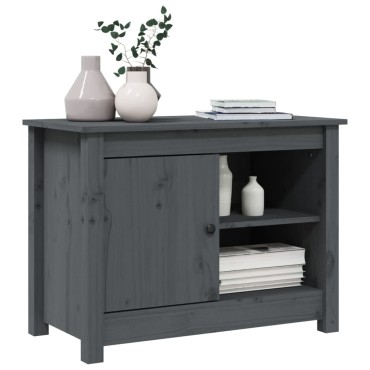 vidaXL Έπιπλο Τηλεόρασης Γκρι 70x36,5x52cm από Μασίφ Ξύλο Πεύκου
