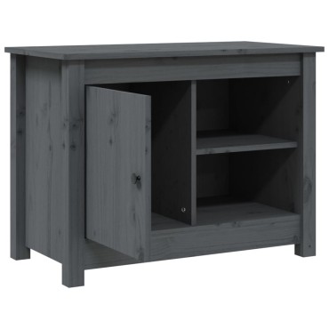 vidaXL Έπιπλο Τηλεόρασης Γκρι 70x36,5x52cm από Μασίφ Ξύλο Πεύκου