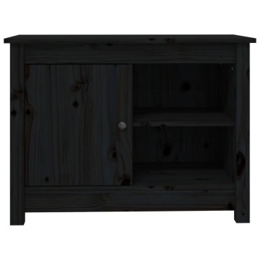 vidaXL Έπιπλο Τηλεόρασης Μαύρο 70x36,5x52cm από Μασίφ Ξύλο Πεύκου