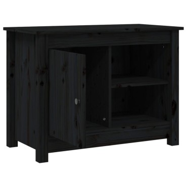 vidaXL Έπιπλο Τηλεόρασης Μαύρο 70x36,5x52cm από Μασίφ Ξύλο Πεύκου