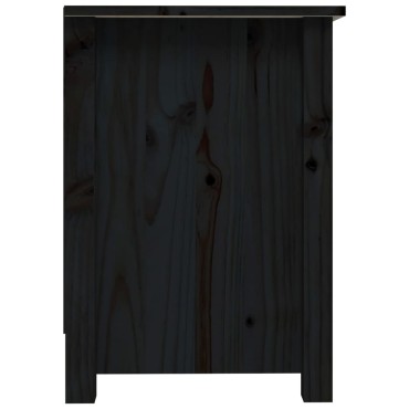 vidaXL Έπιπλο Τηλεόρασης Μαύρο 70x36,5x52cm από Μασίφ Ξύλο Πεύκου