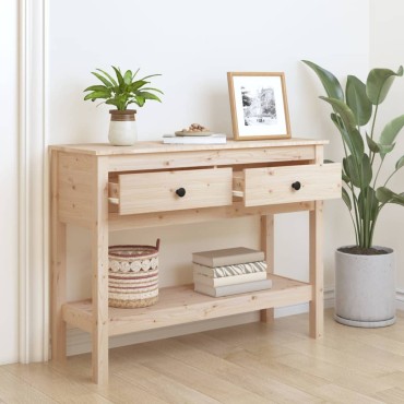 vidaXL Τραπέζι Κονσόλα 100x35x75cm από Μασίφ Ξύλο Πεύκου 1 τεμ.
