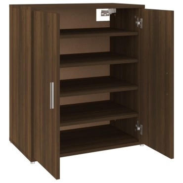 vidaXL Παπουτσοθήκη Καφέ Δρυς 60x35x70cm από Επεξεργασμένο Ξύλο