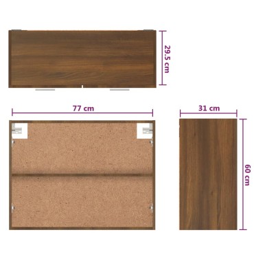 vidaXL Ντουλάπι Κρεμαστό Lyon Καφέ Δρυς 80x31x60cm Επεξεργασμένο Ξύλο 1 τεμ.
