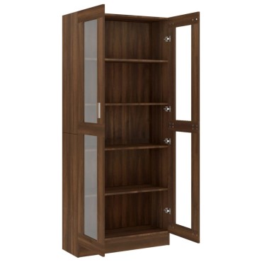 vidaXL Βιτρίνα Καφέ Δρυς 82,5x30,5x185,5cm από Επεξεργασμένο Ξύλο 1 τεμ.