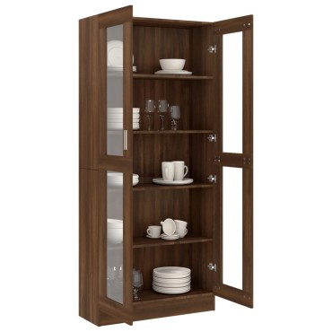 vidaXL Βιτρίνα Καφέ Δρυς 82,5x30,5x185,5cm από Επεξεργασμένο Ξύλο 1 τεμ.