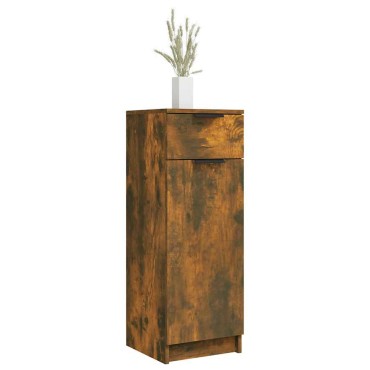 vidaXL Ντουλάπι Μπάνιου Καπνιστή Δρυς 32x34x90cm Επεξεργασμένο Ξύλο 1 τεμ.