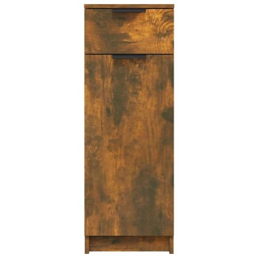 vidaXL Ντουλάπι Μπάνιου Καπνιστή Δρυς 32x34x90cm Επεξεργασμένο Ξύλο 1 τεμ.