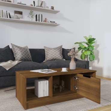 vidaXL Τραπεζάκι Σαλονιού Καφέ Δρυς 102x50x36cm Επεξεργασμένο Ξύλο 1 τεμ.
