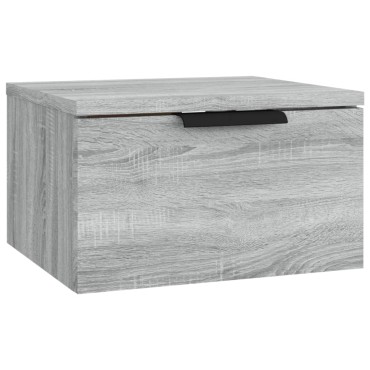 vidaXL Κομοδίνα Γκρι Επιτοίχιο Sonoma 34x30x20cm 1 τεμ.