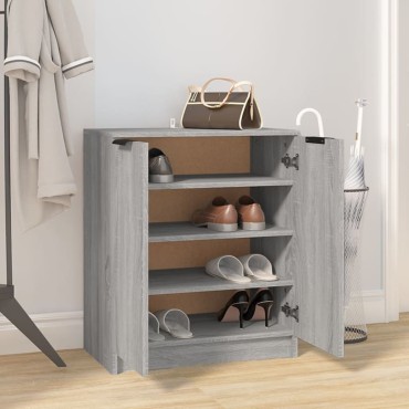 vidaXL Παπουτσοθήκη Γκρι Sonoma 59x35x70cm από Επεξεργασμένο Ξύλο 1 τεμ.