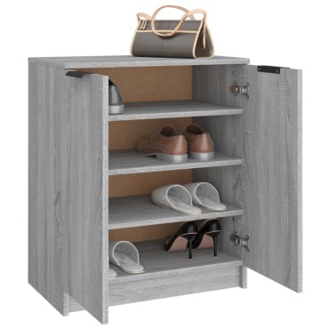 vidaXL Παπουτσοθήκη Γκρι Sonoma 59x35x70cm από Επεξεργασμένο Ξύλο 1 τεμ.
