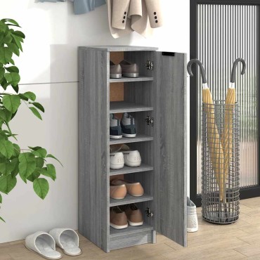 vidaXL Παπουτσοθήκη Γκρι Sonoma 30x35x100cm από Επεξεργασμένο Ξύλο