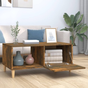 vidaXL Τραπεζάκι Σαλονιού Καπνιστή Δρυς89,5x50x40cm από Επεξεργ. Ξύλο 1 τεμ.