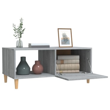 vidaXL Τραπεζάκι Σαλονιού Γκρι Sonoma 89,5x50x40cm Επεξεργασμένο Ξύλο 1 τεμ.
