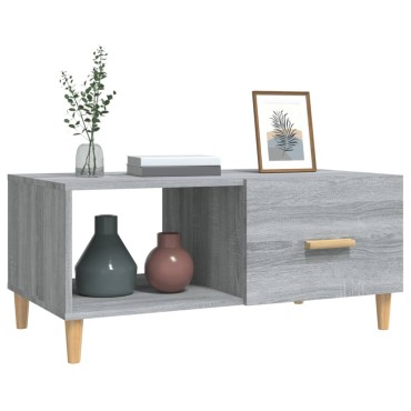vidaXL Τραπεζάκι Σαλονιού Γκρι Sonoma 89,5x50x40cm Επεξεργασμένο Ξύλο 1 τεμ.