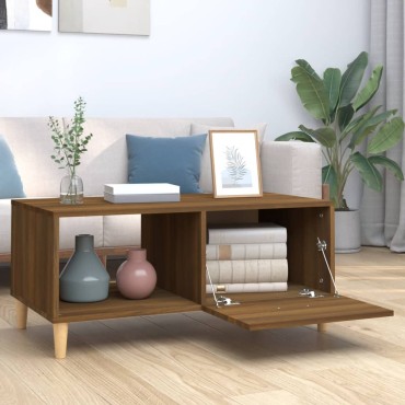 vidaXL Τραπεζάκι Σαλονιού Καφέ Δρυς89,5x50x40cm από Επεξεργασμένο Ξύλο 1 τεμ.