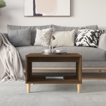 vidaXL Τραπεζάκι Σαλονιού Καφέ Δρυς 60x50x40cm Επεξεργασμένο Ξύλο 1 τεμ.
