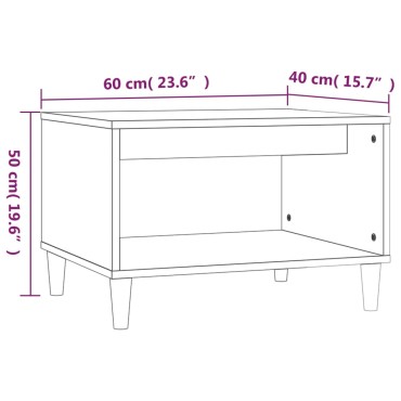 vidaXL Τραπεζάκι Σαλονιού Καφέ Δρυς 60x50x40cm Επεξεργασμένο Ξύλο 1 τεμ.