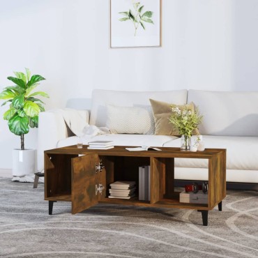 vidaXL Τραπεζάκι Σαλονιού Καπνιστή Δρυς102x50x40cm Επεξεργασμένο Ξύλο 1 τεμ.