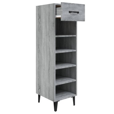 vidaXL Παπουτσοθήκη Γκρι Sonoma 30x35x105cm από Επεξεργασμένο Ξύλο
