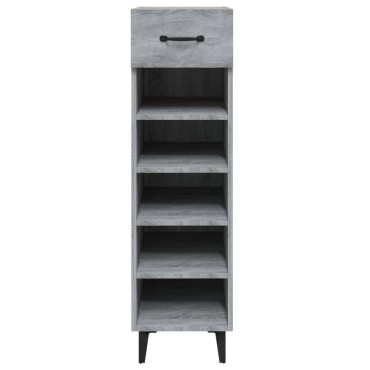 vidaXL Παπουτσοθήκη Γκρι Sonoma 30x35x105cm από Επεξεργασμένο Ξύλο