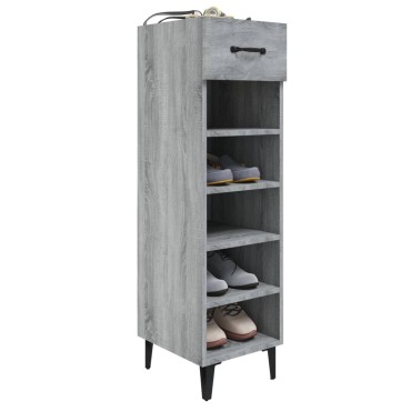 vidaXL Παπουτσοθήκη Γκρι Sonoma 30x35x105cm από Επεξεργασμένο Ξύλο