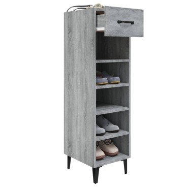 vidaXL Παπουτσοθήκη Γκρι Sonoma 30x35x105cm από Επεξεργασμένο Ξύλο