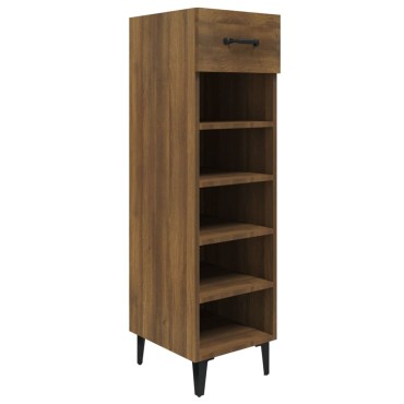 vidaXL Παπουτσοθήκη Καφέ Δρυς 30x35x105cm από Επεξεργασμένο Ξύλο