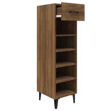 vidaXL Παπουτσοθήκη Καφέ Δρυς 30x35x105cm από Επεξεργασμένο Ξύλο
