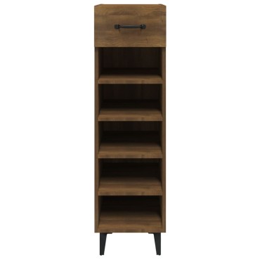 vidaXL Παπουτσοθήκη Καφέ Δρυς 30x35x105cm από Επεξεργασμένο Ξύλο