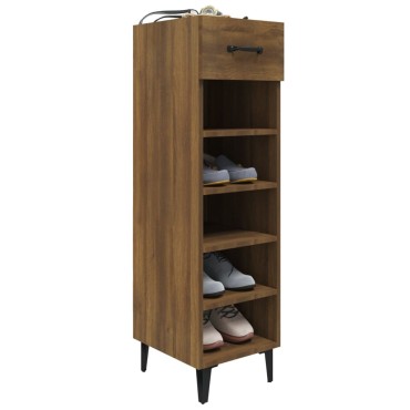 vidaXL Παπουτσοθήκη Καφέ Δρυς 30x35x105cm από Επεξεργασμένο Ξύλο