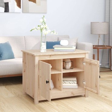 vidaXL Τραπεζάκι Σαλονιού Γκρι 71x49x55cm από Μασίφ Ξύλο Πεύκου 1 τεμ.