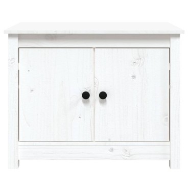 vidaXL Τραπεζάκι Σαλονιού Λευκό 71x49x55cm από Μασίφ Ξύλο Πεύκου 1 τεμ.