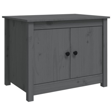 vidaXL Τραπεζάκι Σαλονιού Γκρι 71x49x55cm από Μασίφ Ξύλο Πεύκου 1 τεμ.