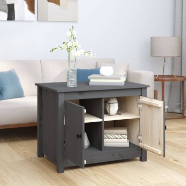 vidaXL Τραπεζάκι Σαλονιού Γκρι 71x49x55cm από Μασίφ Ξύλο Πεύκου 1 τεμ.