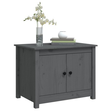 vidaXL Τραπεζάκι Σαλονιού Γκρι 71x49x55cm από Μασίφ Ξύλο Πεύκου 1 τεμ.